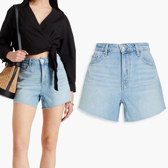 PAIGE Pants - Paige High Rise Noella Shorts Light Blue Wash